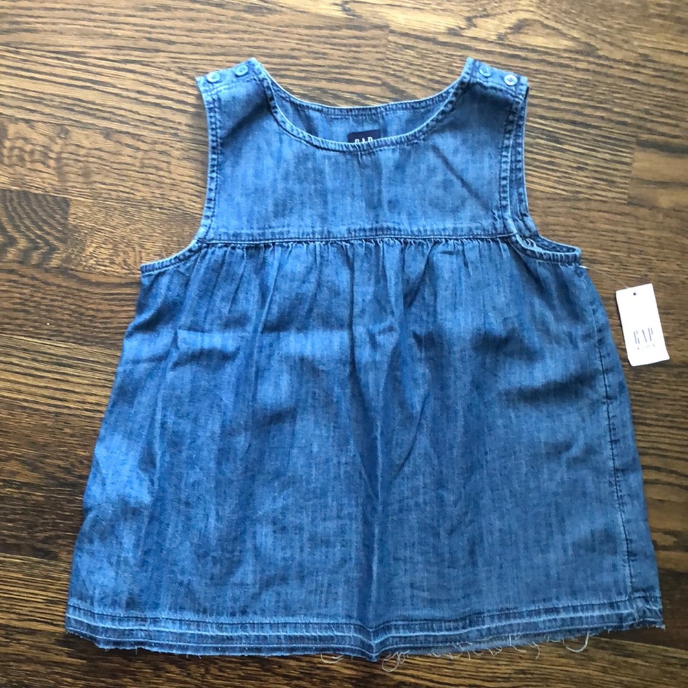 NWT GapKids Denim Tank raw edge size M